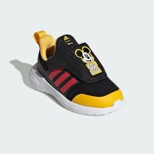 Size 10 Toddler Adidas Black and Yellow Sneakers with Sporty Mesh Design